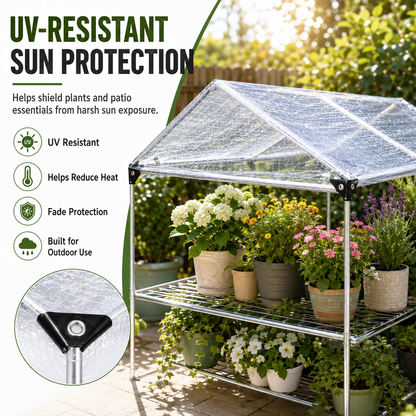 Clear Waterproof PE Tarp, Transparent Outdoor Cover with Metal Grommets🛡️