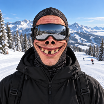 🎿 Realistic Face Balaclava – Funny Ski & Snowboard Mask for Cold Weather Adventures