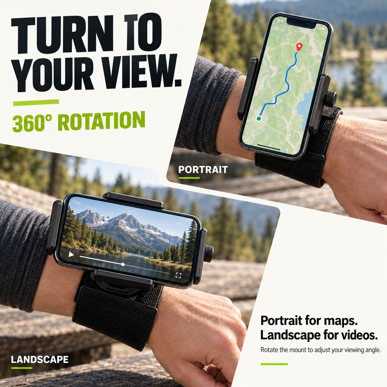 📱 360° Rotating Wrist & Arm Phone Holder – Hands-Free Sports Mount