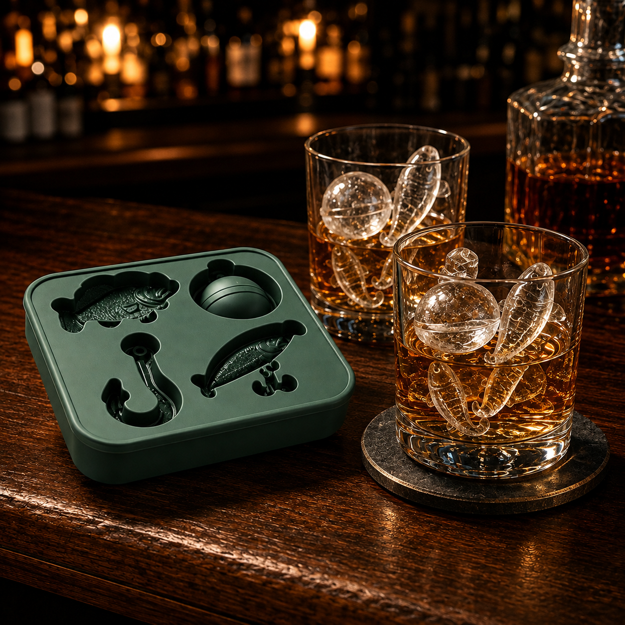 🎣 Fishing-Themed Ice Mold – Fish, Lure, Hook & Bobber Shapes