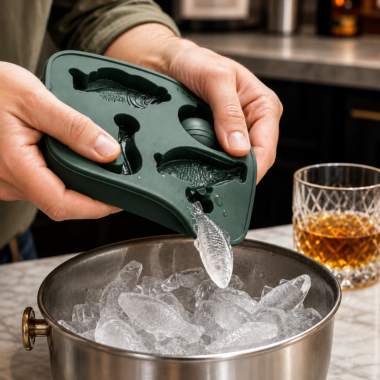 🎣 Fishing-Themed Ice Mold – Fish, Lure, Hook & Bobber Shapes