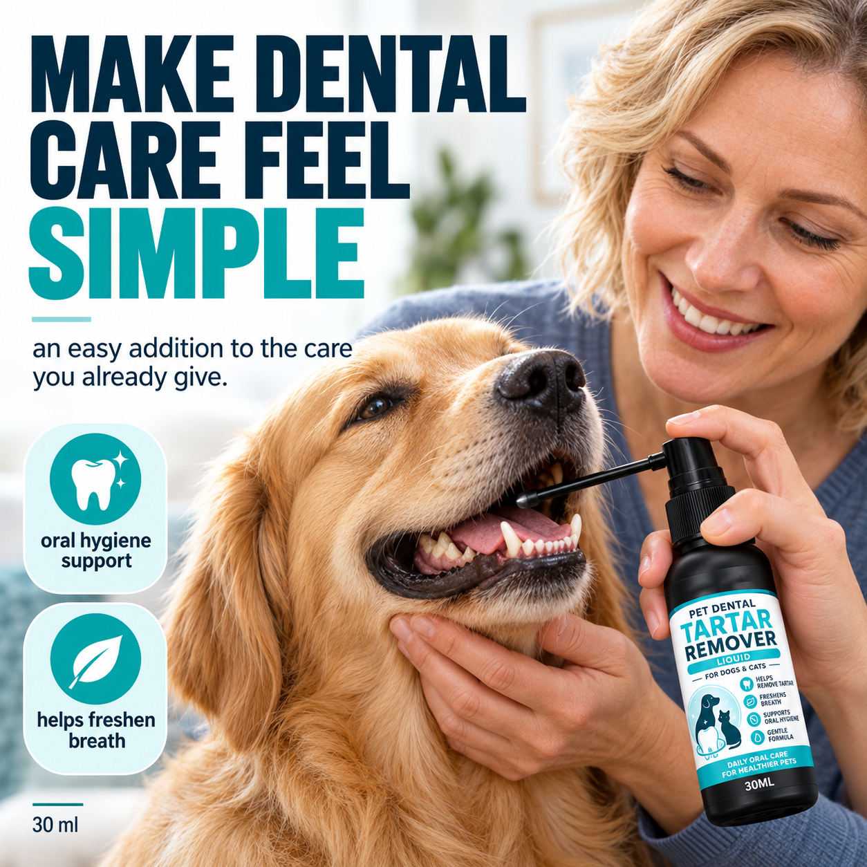 🐾Gentle Pet Dental Cleaning Spray‑ Vet‑Formulated Tartar Remover Spray for Dogs & Cats, Safe Oral Care Solution to Eliminate Bad Breath & Reduce Plaque