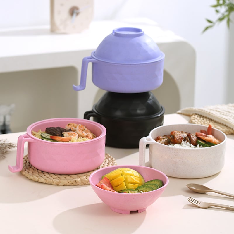 🍜 Ramen Bowl Set, Microwave Safe Instant Noodle Bowl, Durable Lunch Box