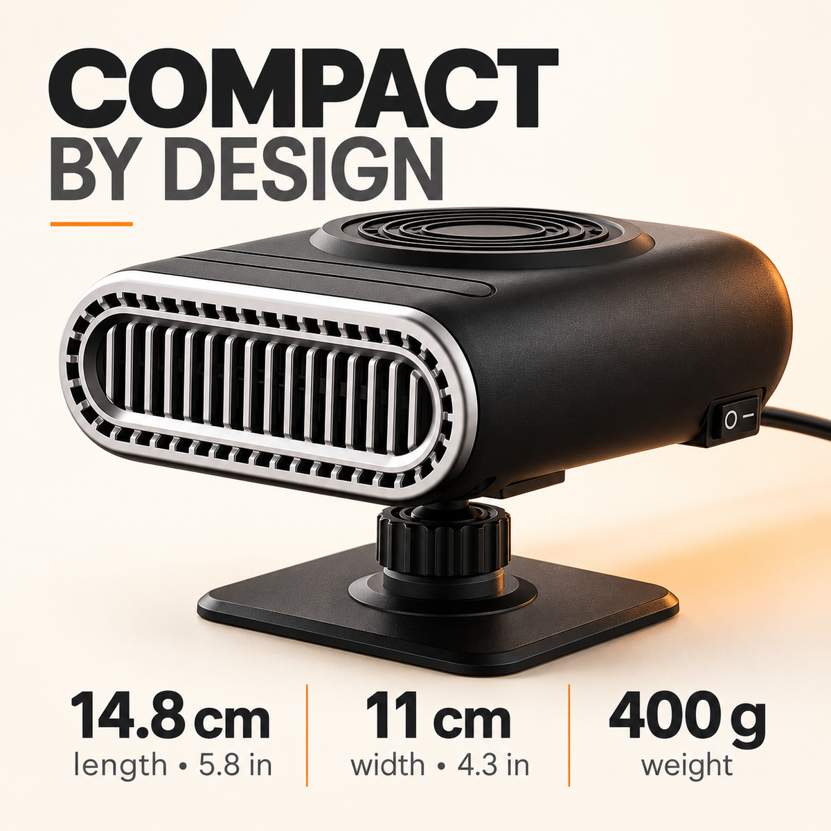 Stycove 12V Portable Car Heater with Adjustable Demister and Window Defroster