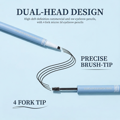 Stycove Waterproof 2-in-1 Micro-Fork Eyebrow Pen & Tinted Gel