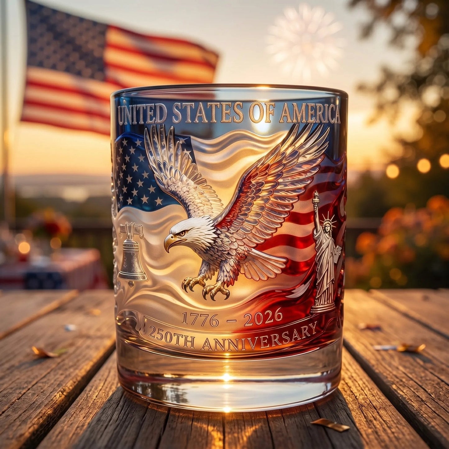 🏆Flash Sale⚡ 66K+ SOLD! 🎁US 250th Anniversary Patriotic Whiskey Glass 1776-2026