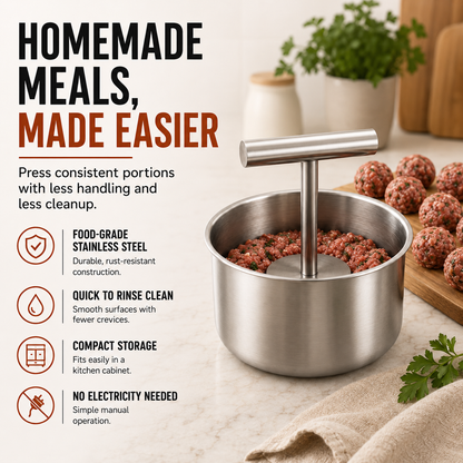 🍝 FAMILY KITCHEN DEAL | Stainless Steel Meatball Press – Make Uniform Meatballs for Pasta, Dinner & Meal Prep