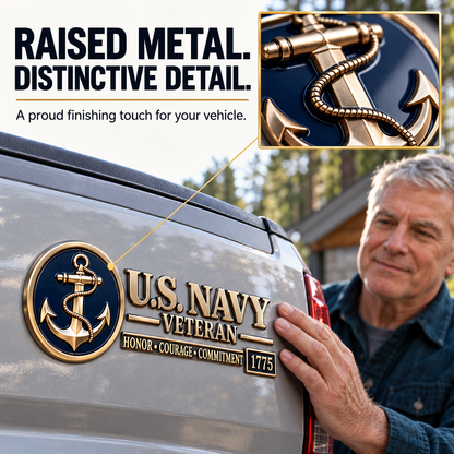 3D Metal Veteran Honor Auto Badge | For daily driving & veteran gatherings