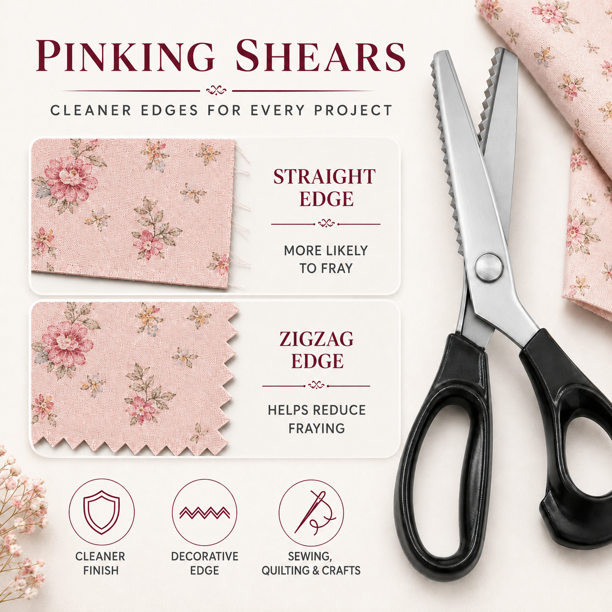 Stainless Steel Zig Zag Scissors with Serrated Teeth - Perfect for DIY Crafts✂️