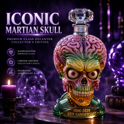 🧠 Alien Skull Glass Liquor Decanter