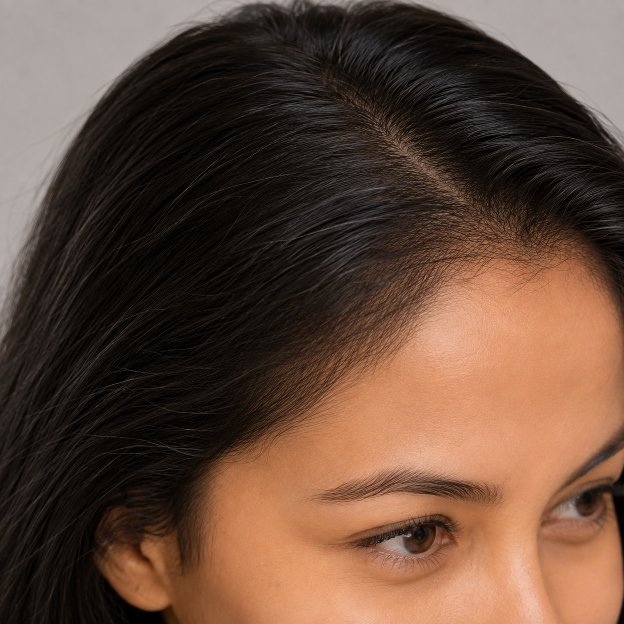 Hair with a fuller-looking, more voluminous appearance