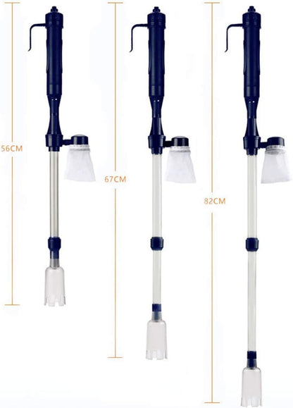 ⚡Battery Operated Electric Aquarium Gravel Siphon Cleaner ✨Fish Tank Water Vacuum Cleaning Tool With Filter Mesh Bag