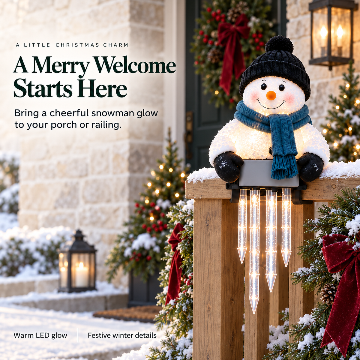 ☃️WinterGlow Snowman Icicle Light Decor