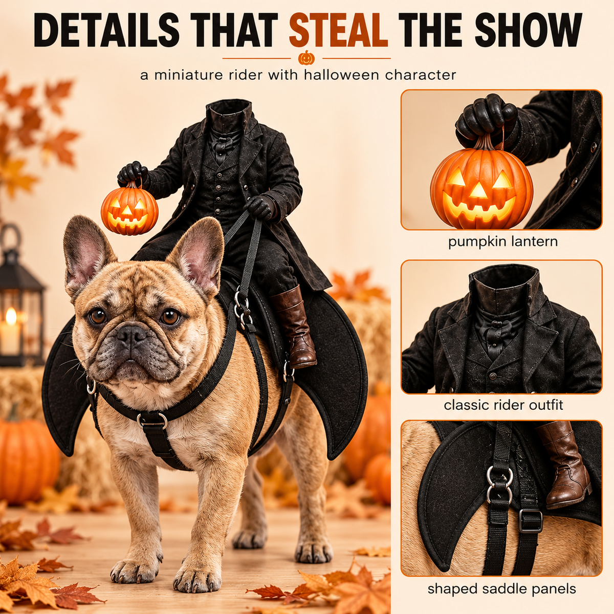 Puptailor Headless Horseman Pet Halloween Costume for Cat & Dog