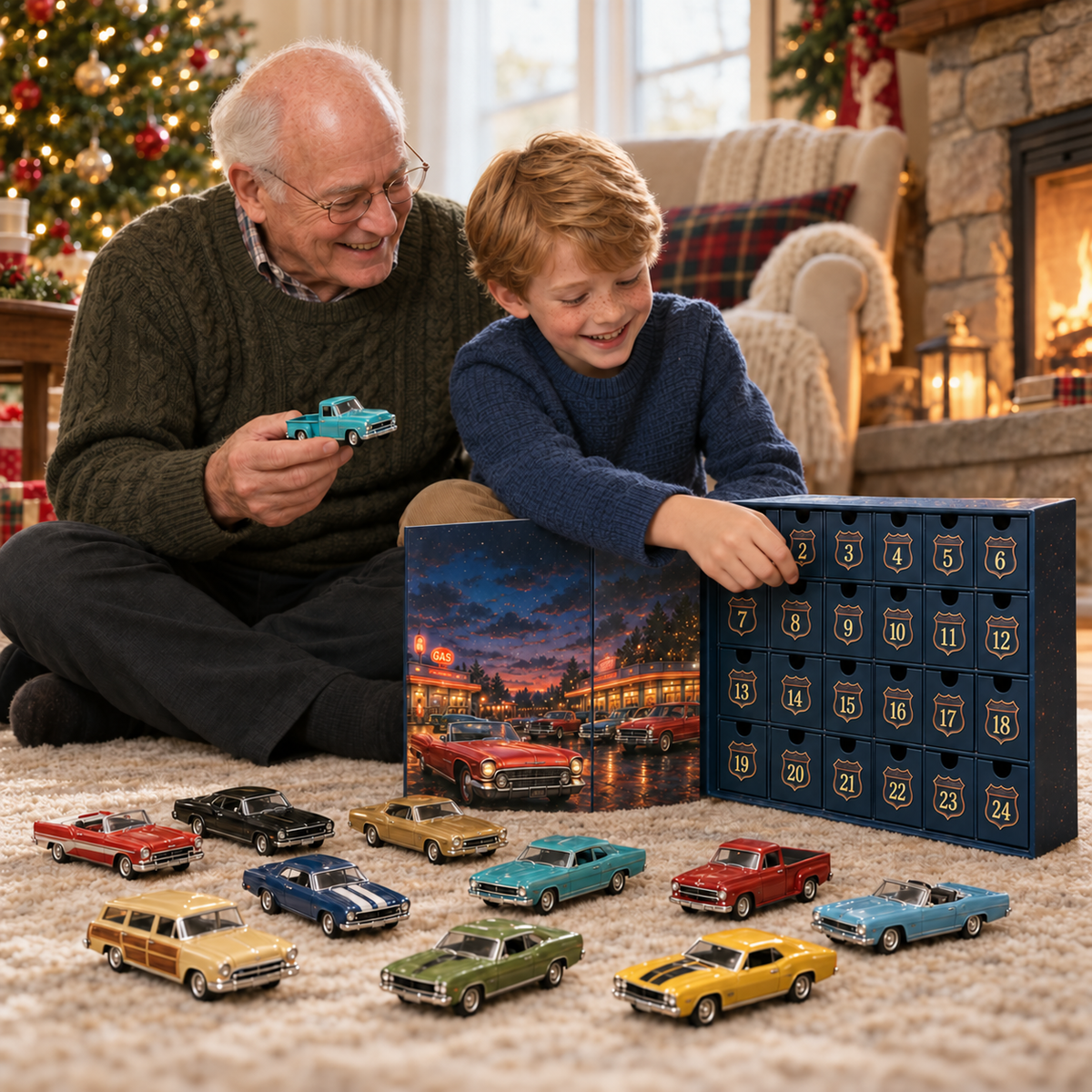 24 Days of Classic American Cars Advent Calendar – 24 Vintage Ride Collectibles for Car Lovers