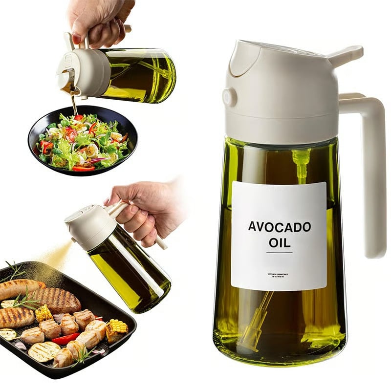 💕2 in 1 Glass Oil Sprayer & Dispenser🔥