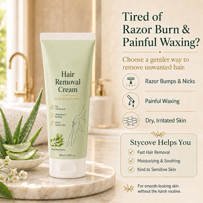 Natural Gentle Hair Removal Cream | For Women & Men, Sensitive Skin（ New and old packaging shipped at random.）