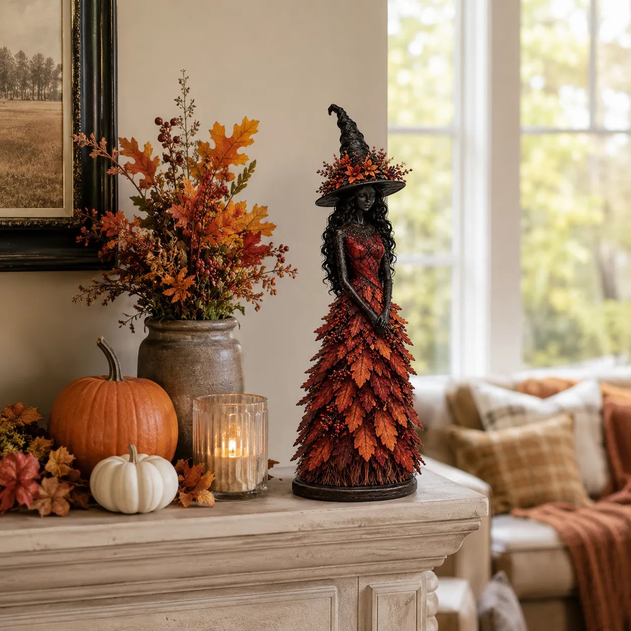 🧙 Enchanted Autumn Witch Figurine