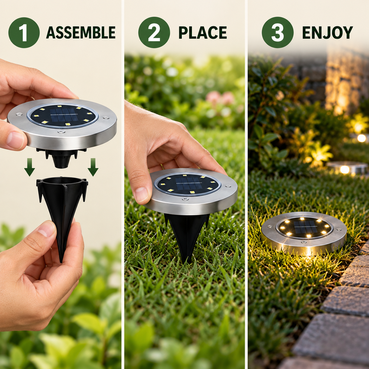 Outdoor Solar Disk Lights – Waterproof In-Ground Landscape Lighting