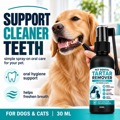 🐾Gentle Pet Dental Cleaning Spray‑ Vet‑Formulated Tartar Remover Spray for Dogs & Cats, Safe Oral Care Solution to Eliminate Bad Breath & Reduce Plaque