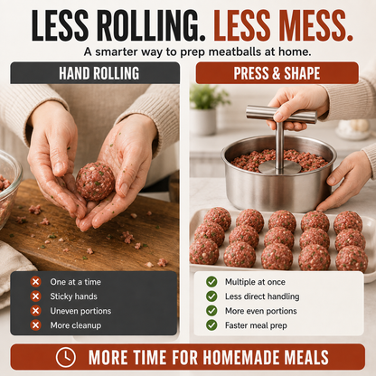 🍝 FAMILY KITCHEN DEAL | Stainless Steel Meatball Press – Make Uniform Meatballs for Pasta, Dinner & Meal Prep