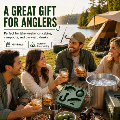 🎣 Fishing-Themed Ice Mold – Fish, Lure, Hook & Bobber Shapes