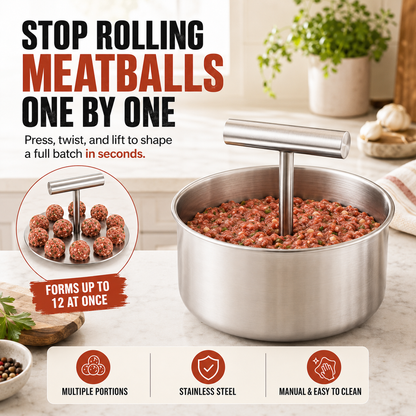🍝 FAMILY KITCHEN DEAL | Stainless Steel Meatball Press – Make Uniform Meatballs for Pasta, Dinner & Meal Prep