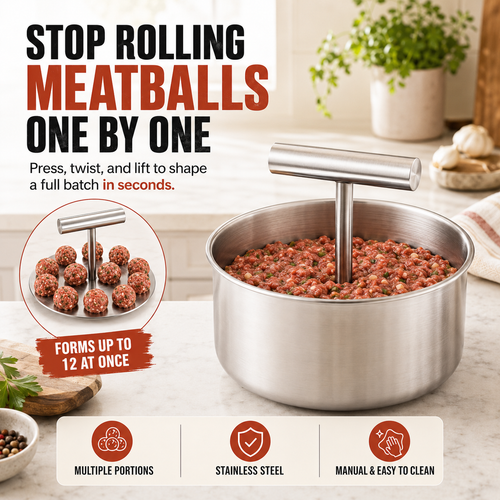 🍝 FAMILY KITCHEN DEAL | Stainless Steel Meatball Press – Make Uniform Meatballs for Pasta, Dinner & Meal Prep