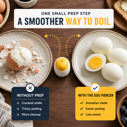🥚 2PCS Egg Piercer for Perfect Boiled Eggs – Easy Peel Egg Tool with Safety Lock & 304 Stainless Steel Pin