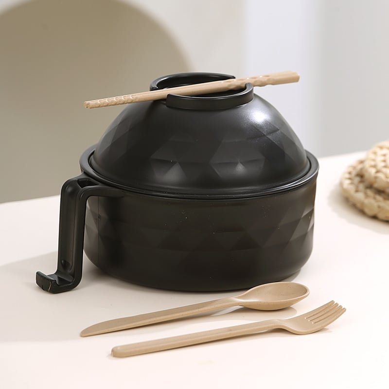🍜 Ramen Bowl Set, Microwave Safe Instant Noodle Bowl, Durable Lunch Box