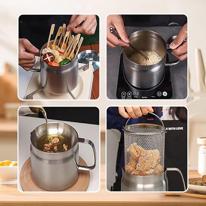4-in-1 Oil Filter Fryer Pot