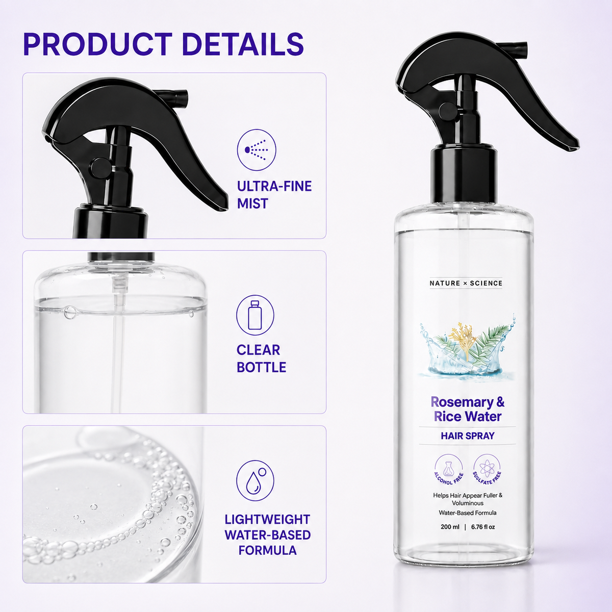 Rosemary Rice Water Hair Spray