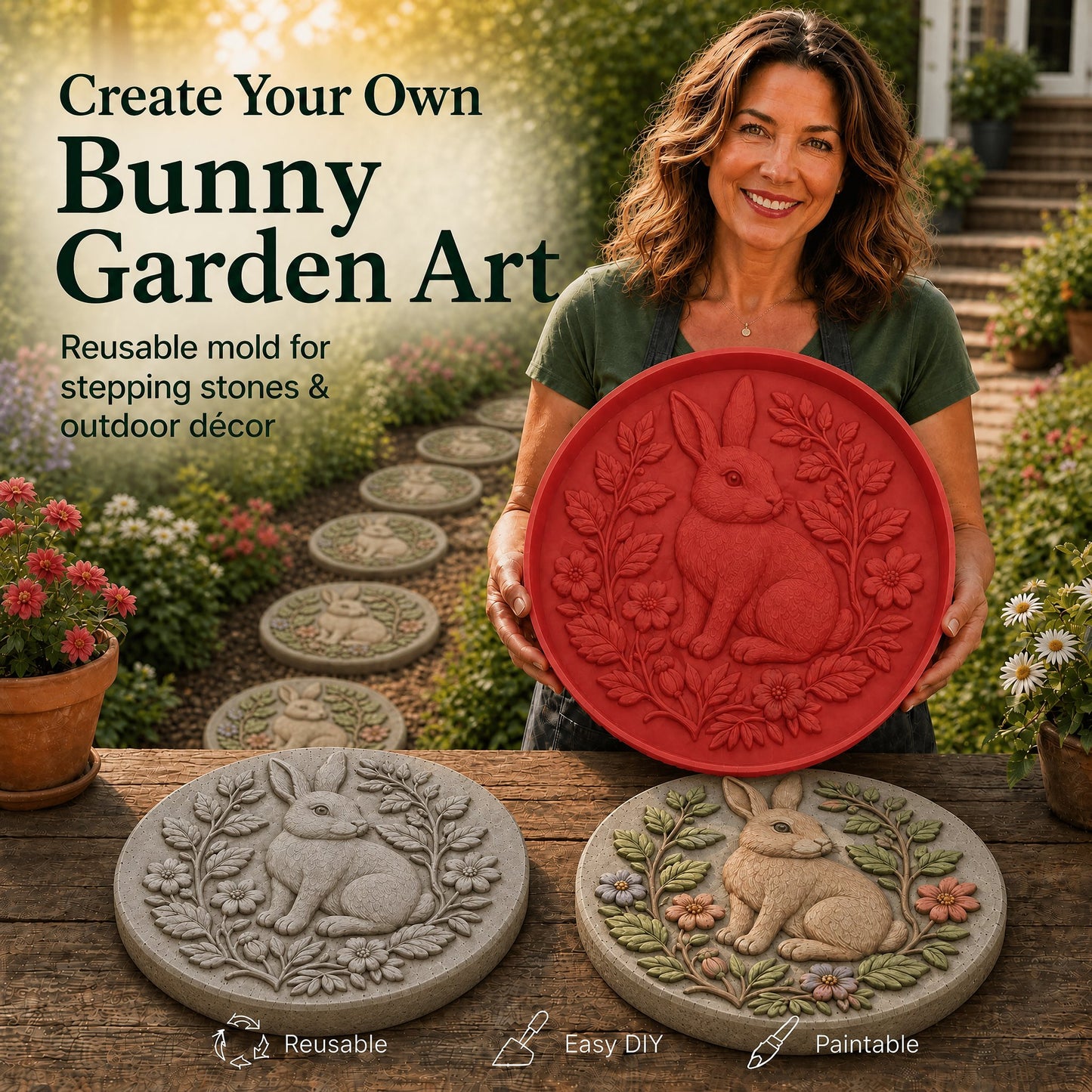 Reusable Animal-Themed Garden Art Mold – Bring Nature to Life in Your Garden