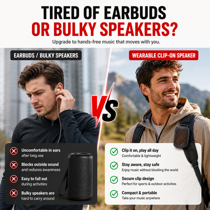 🏃 Outdoor Clip-On Bluetooth Speaker | Waterproof Speaker for Running & Cycling