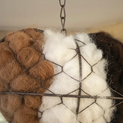 ☁ Handmade Alpaca Fiber Bird Nesting Heart 🏡