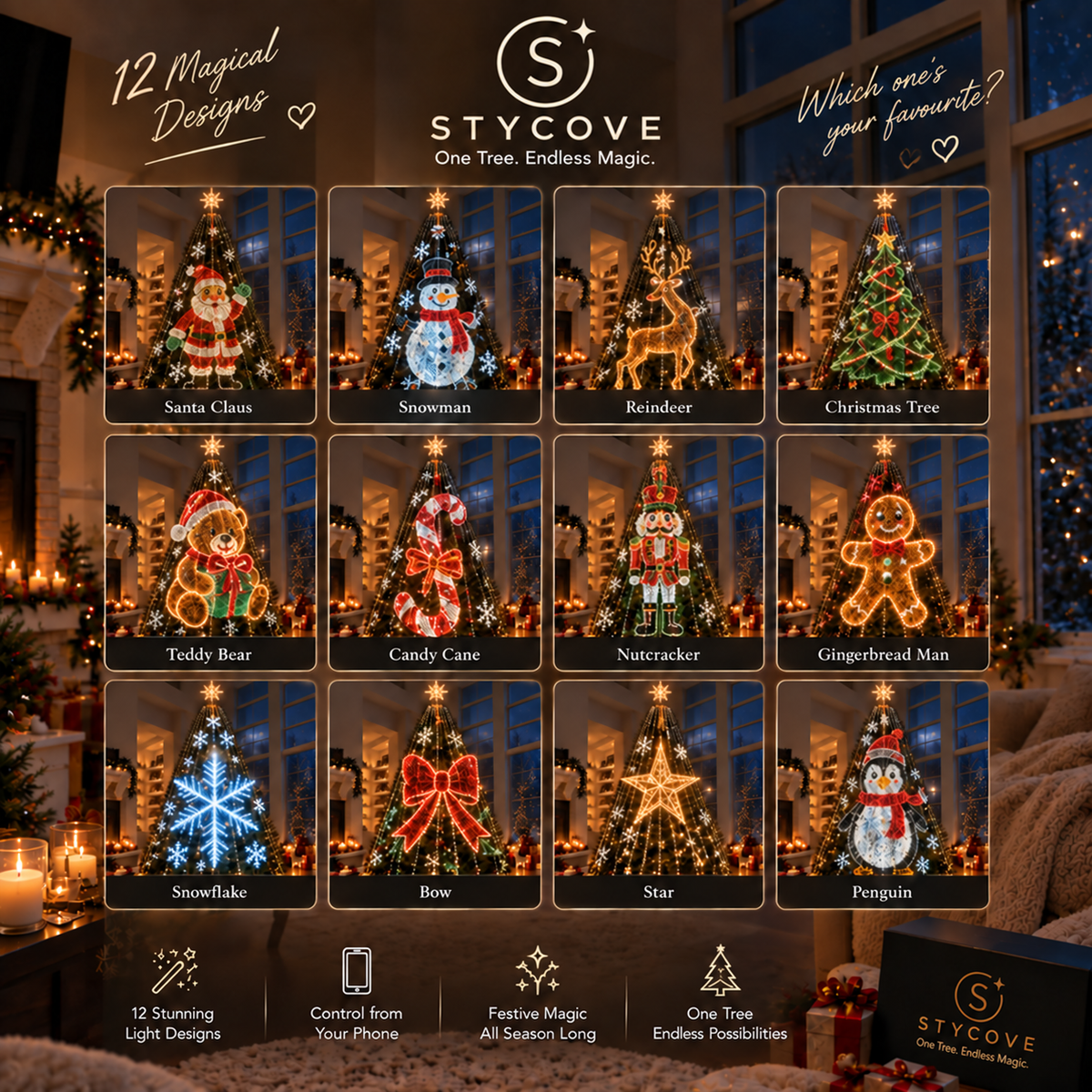 Stycove Smart Animated Christmas Tree Lights