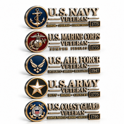 3D Metal Veteran Honor Auto Badge | For daily driving & veteran gatherings