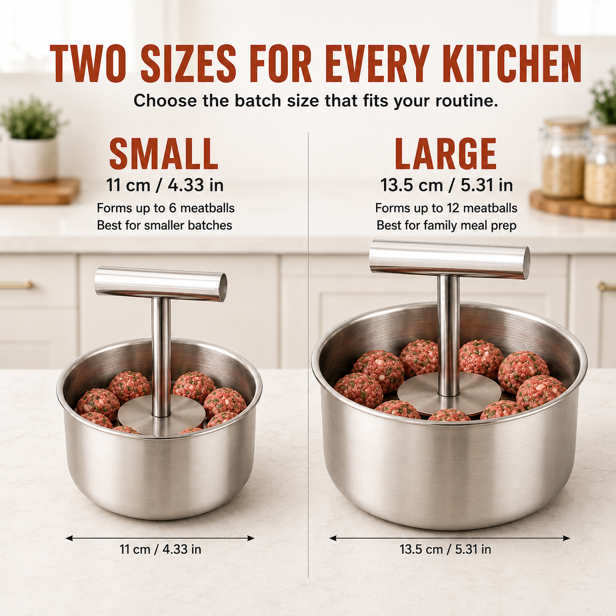 🍝 FAMILY KITCHEN DEAL | Stainless Steel Meatball Press – Make Uniform Meatballs for Pasta, Dinner & Meal Prep