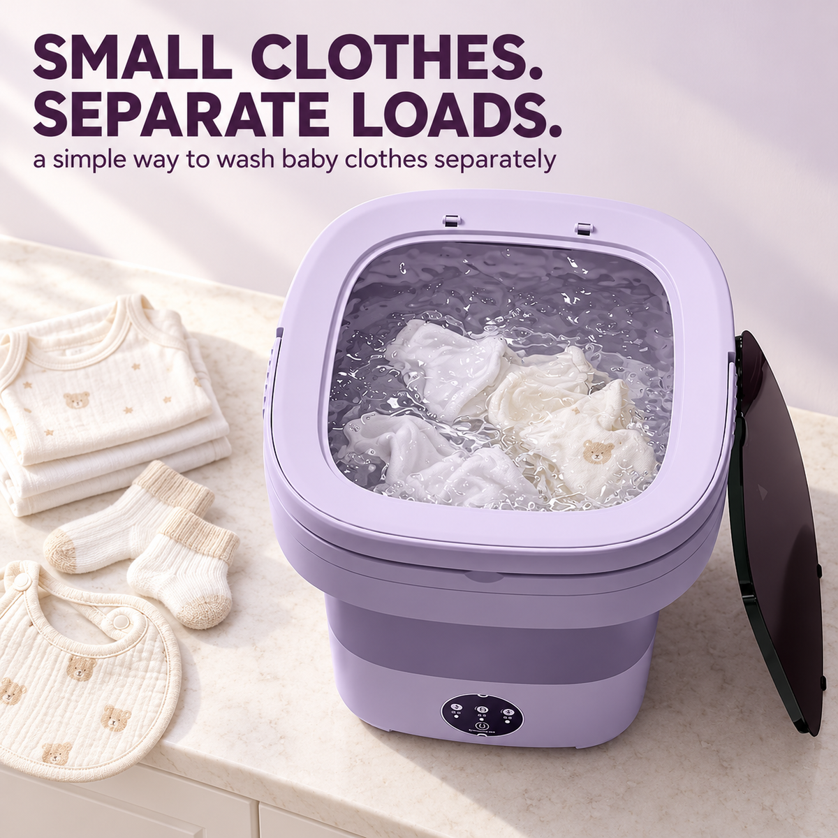🧺 8L Portable Foldable Washing Machine with Spin Dryer – Compact Washer for Underwear & Socks