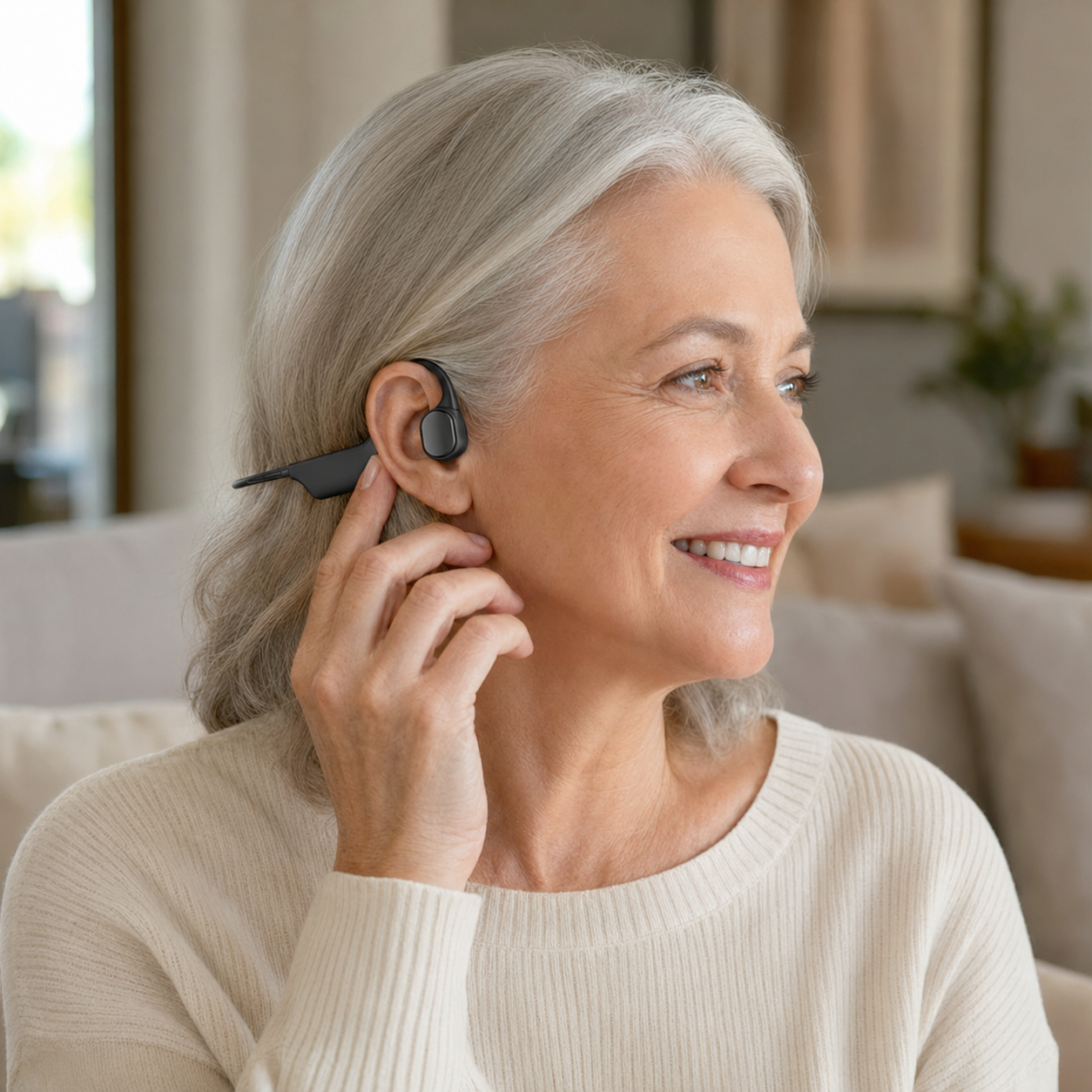 Bone Conduction Smart Hearing Aid Bluetooth Earphones