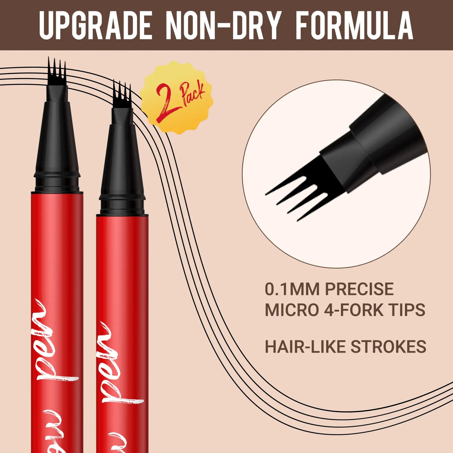 Stycove Beauty 2-Pack Eyebrow Pens – Natural Hair-Like Strokes