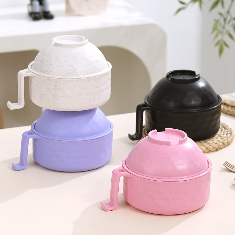 🍜 Ramen Bowl Set, Microwave Safe Instant Noodle Bowl, Durable Lunch Box