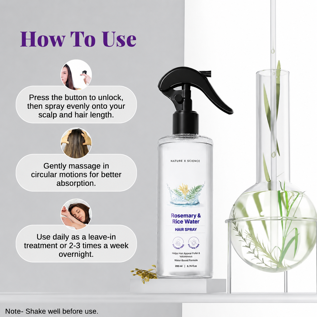 Nature x Science Rosemary Water & Rice Water 200 ml