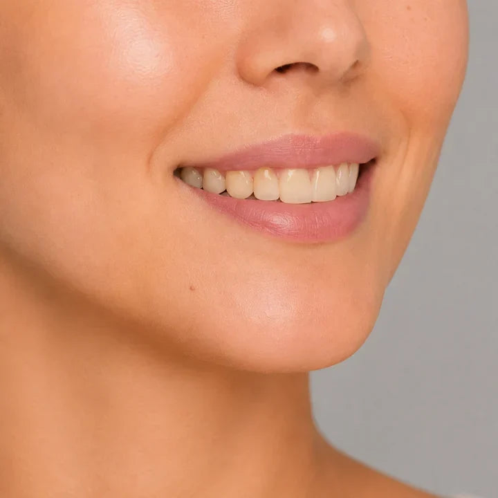 Illustrative smile before a daily brushing routine