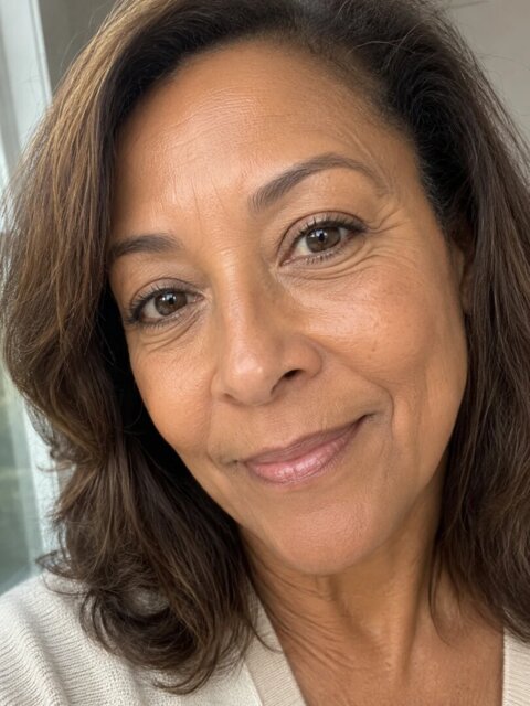 Customer wearing foundation