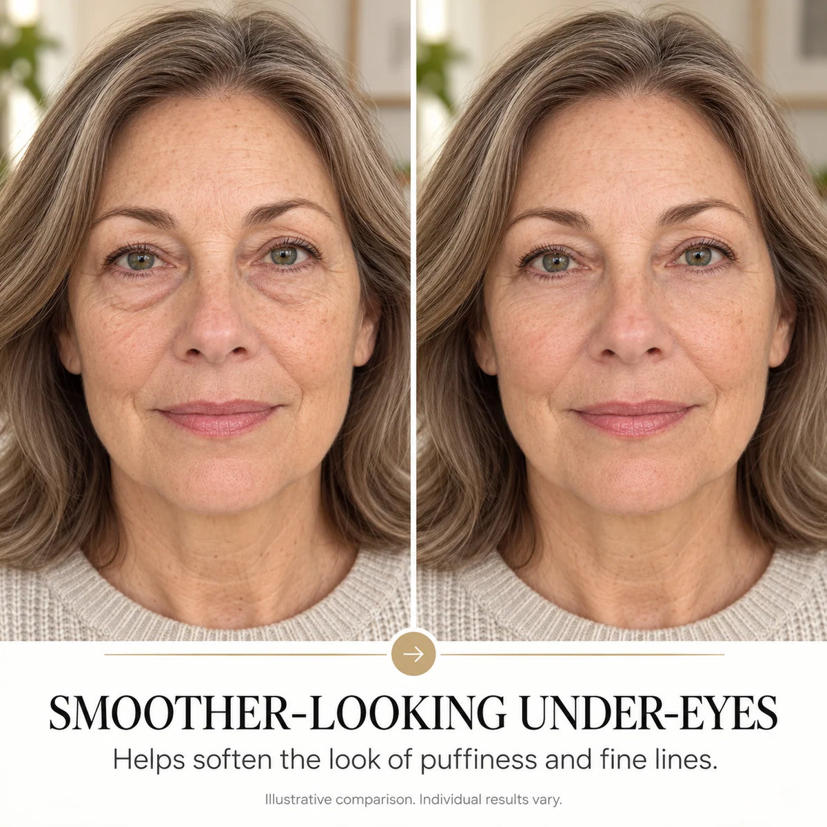 Reverse-Aging Eye Tightener for a temporarily smoother-looking under-eye area