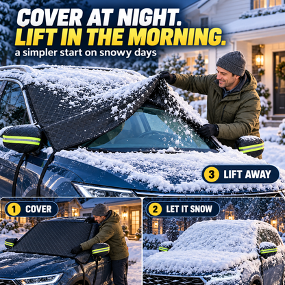 All-Season Windshield Snow Cover with Mirror Protection❄️