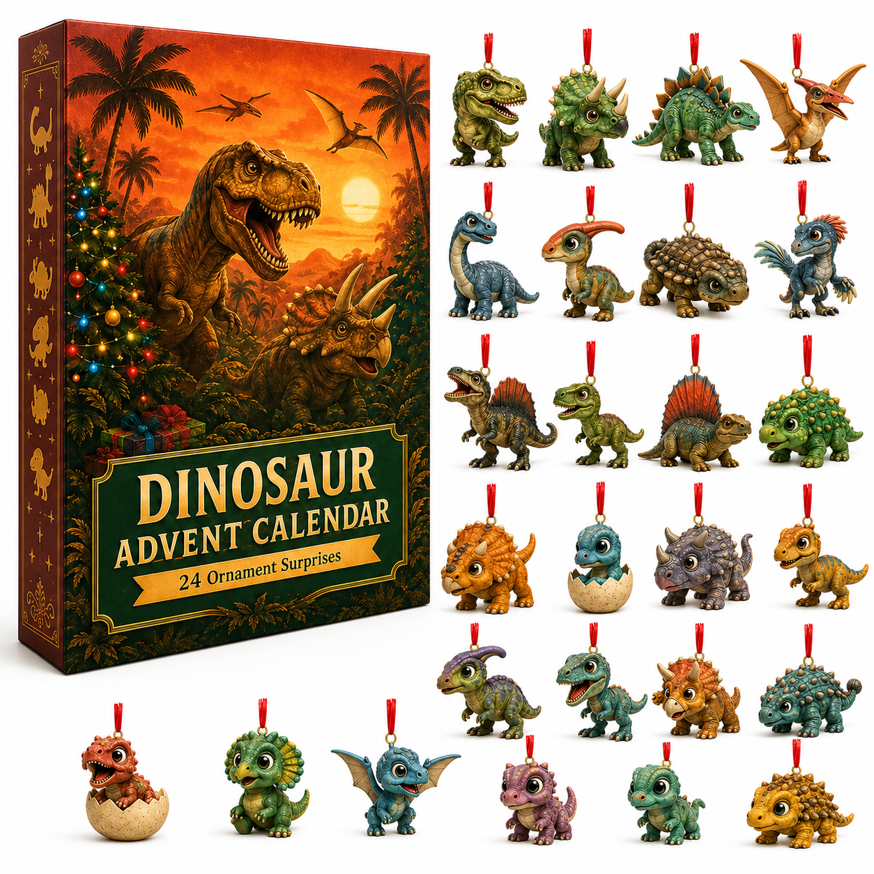 🦖Dinosaur Advent Calendar, 24‑Day Christmas Countdown Calendar