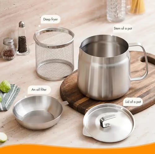 4-in-1 Oil Filter Fryer Pot