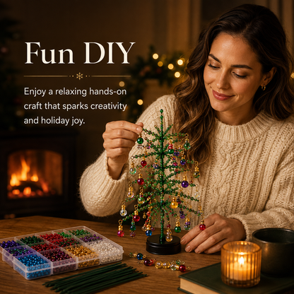 🎄✨ DIY Beaded Christmas Tree Kit – 🎅Create Your Own Sparkling Holiday Decoration